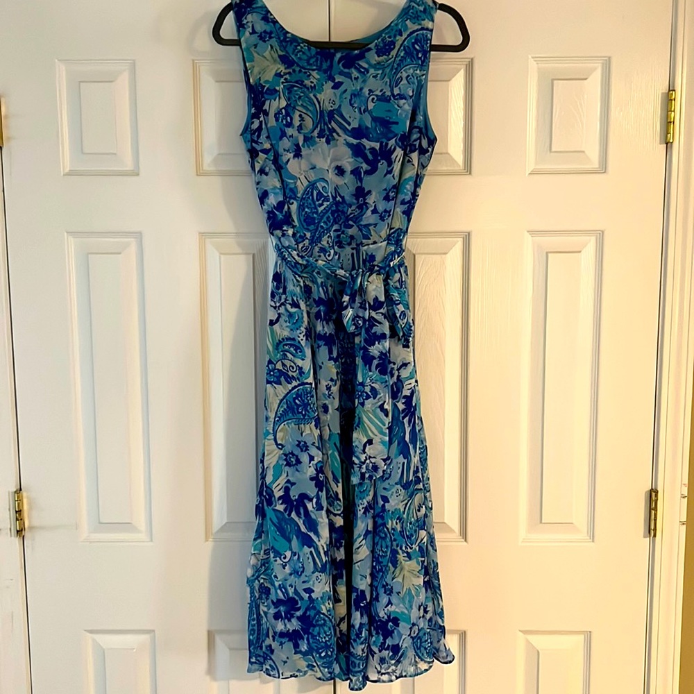 Blue paisley and floral Midi dress